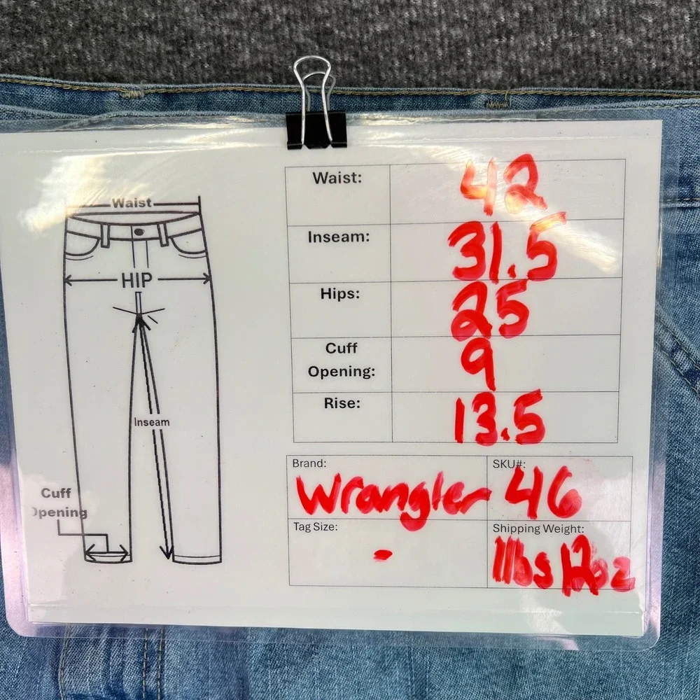 Wrangler Jeans Men Fits42x31.5 Light Carpenter Workwear Denim Western Rodeo Farm
